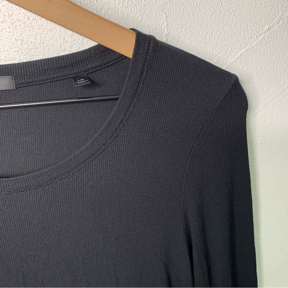 ATM Large Black Mirco Modal Ballet Neck Rib 3/4 Sleeve Tee - Picture 3 of 7